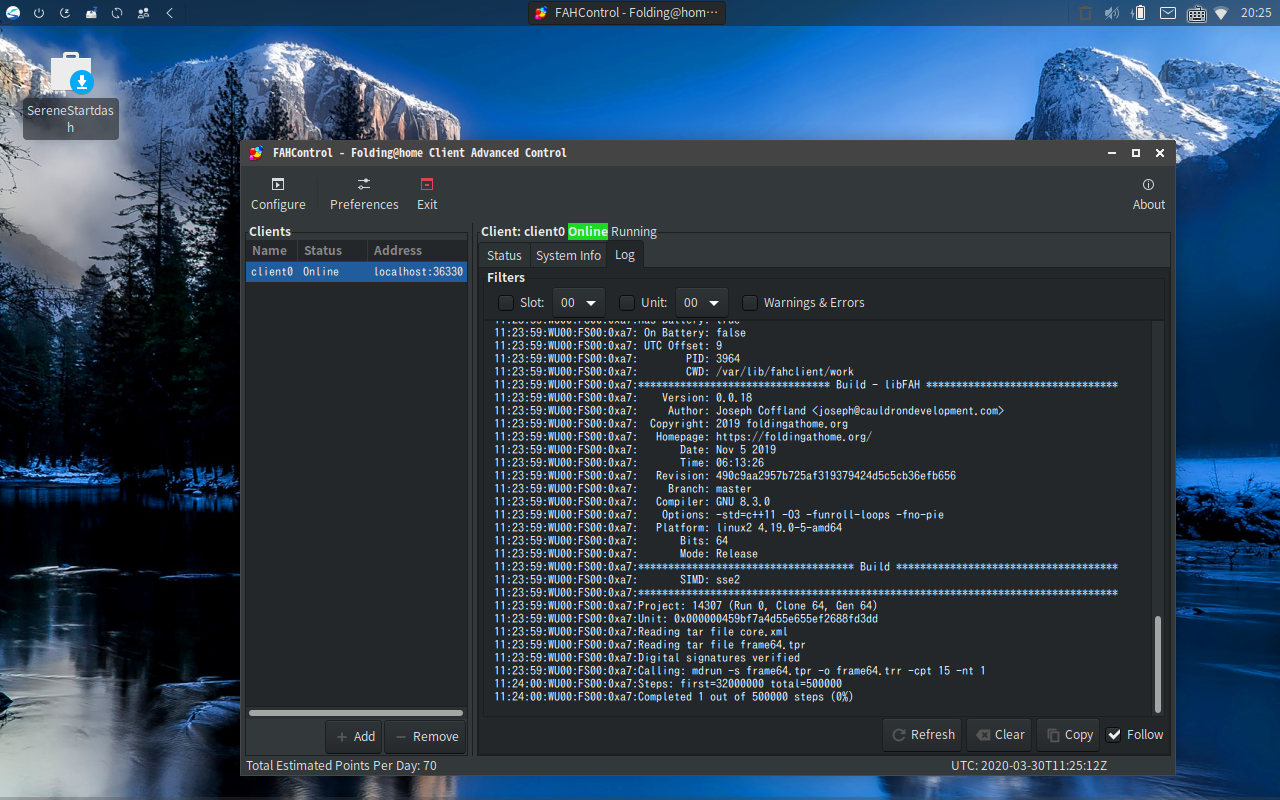 FoldinghomeをSereneLinuxで動かす方法 Blog