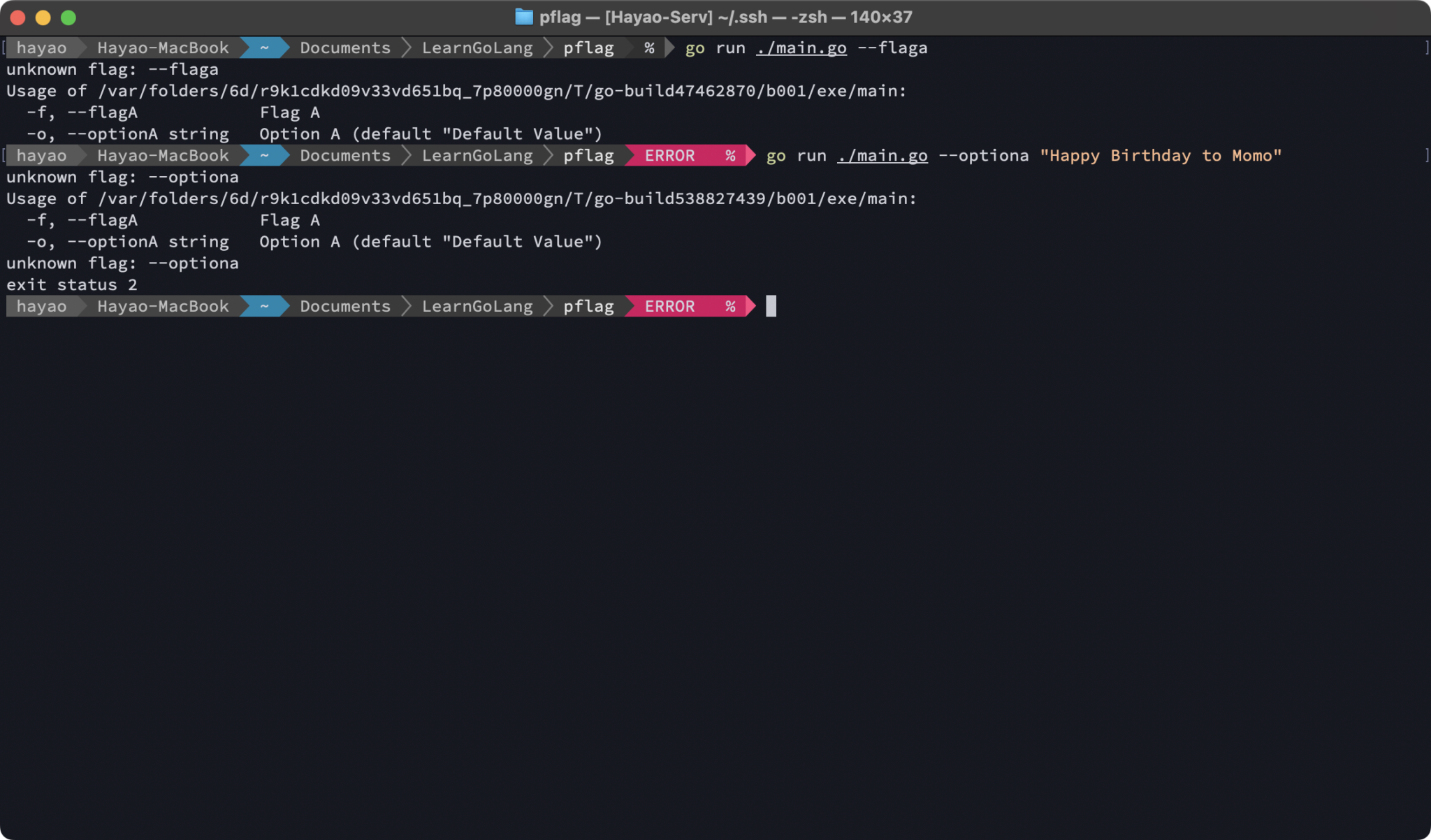 Golangのpflag(cobra)でエイリアスを設定する Blog